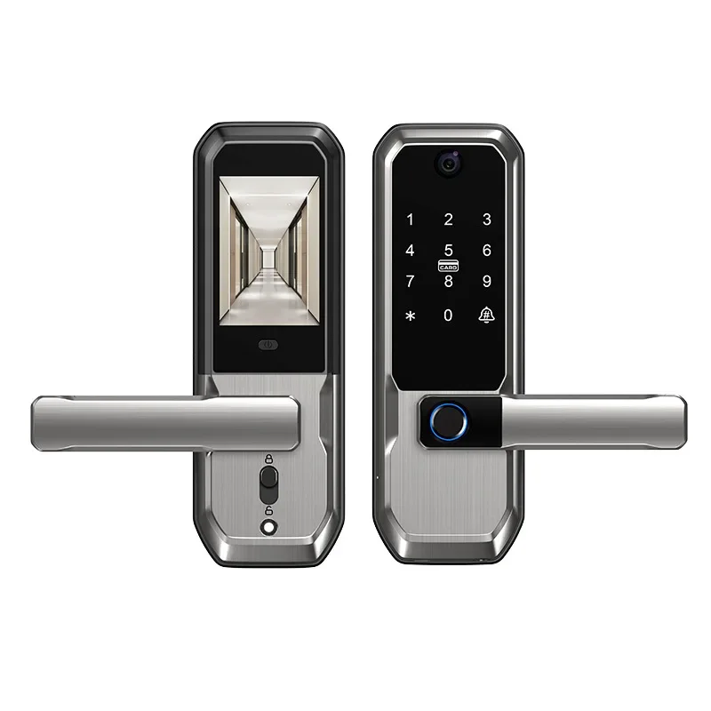 Tuya WiFiスマートドアロック、覗き穴カメラ付き、シン - Smart Home Door Lock のレビューと価格