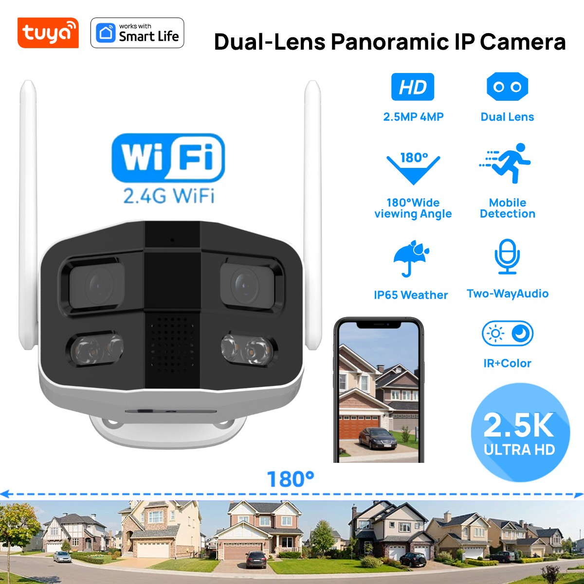 Tuya Smart 4MP 2.5K デュアルレンズ 広角 - Smart Home Camera Ezviz のレビューと価格