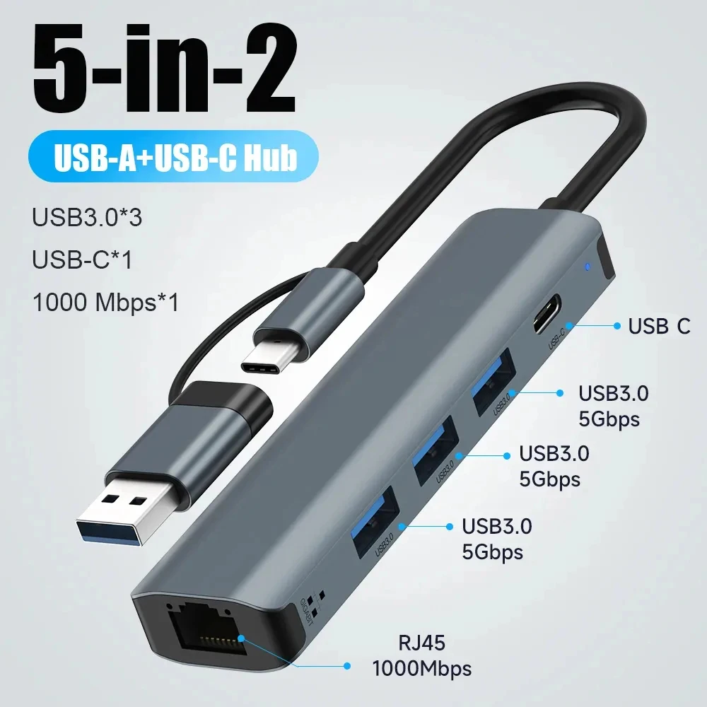 5 in 2 USB-C ハブ、拡張ドック、マルチポートアダ - Smart Home Hub 2 のレビューと価格