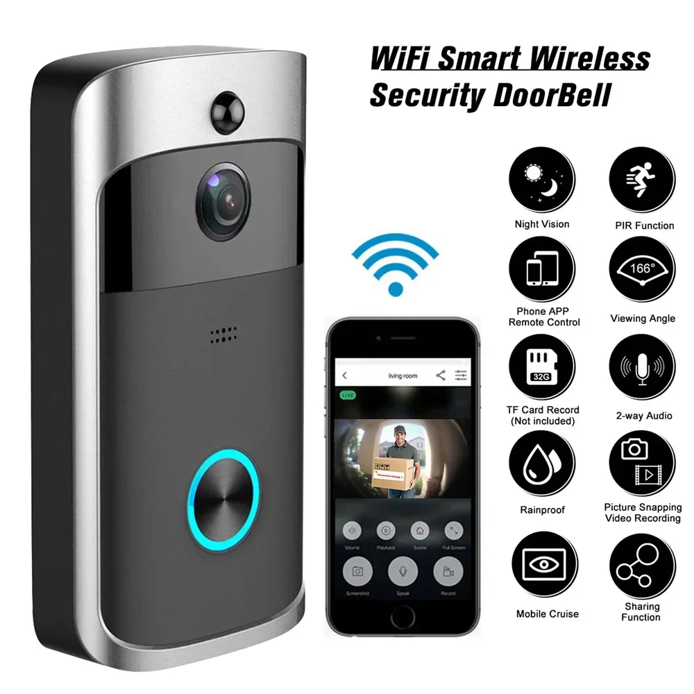 720P HDスマートホーム対応、ワイヤレスWi-Fiドアベ - Smart Home Video のレビューと価格