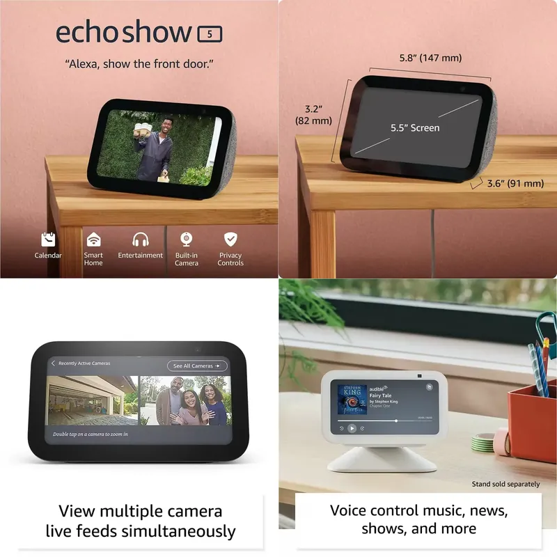 Echo Show 5 スマートスピーカー（画面付き）、Al - Smart Home Video のレビューと価格