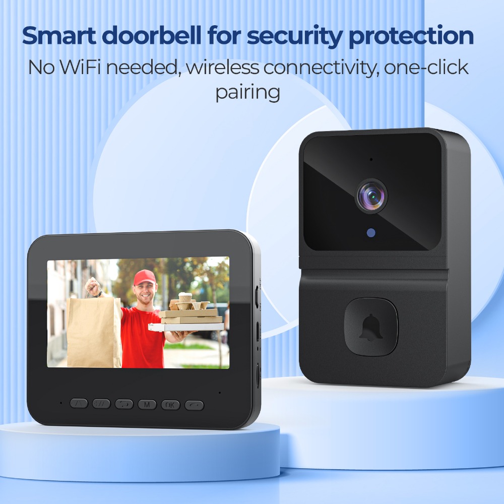 ワイヤレススマートビデオドアベル 4.3インチディスプレイ画 - Smart Home Video のレビューと価格